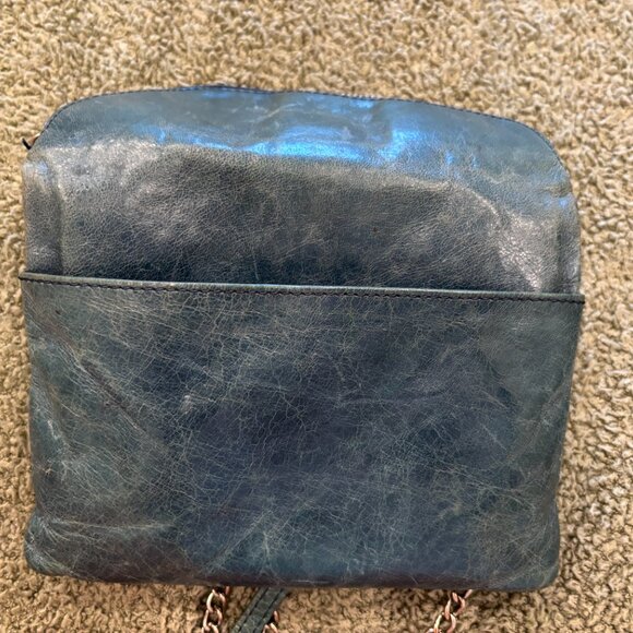 Hobo turquoise clutch crossbody leather bag - Picture 6 of 7